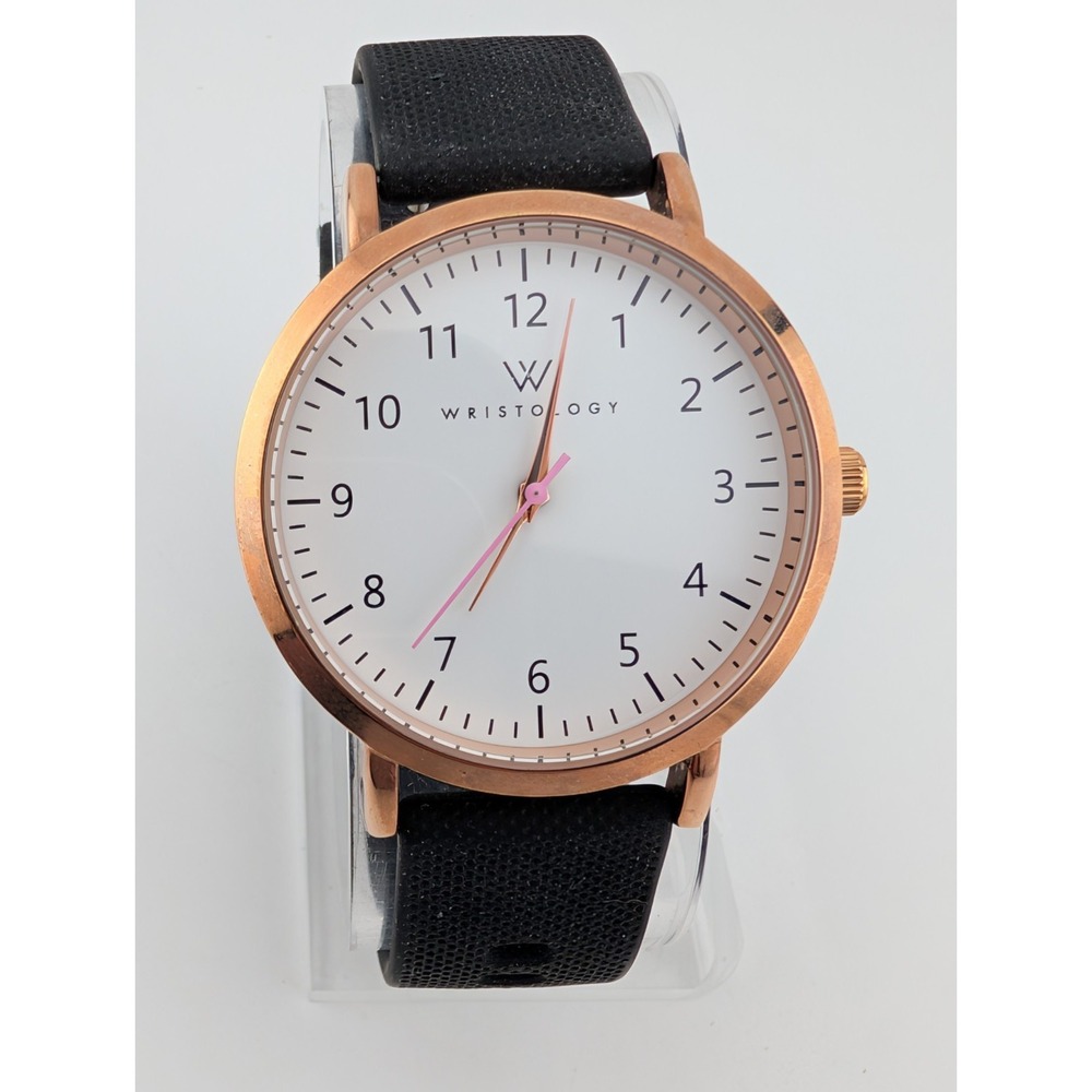 Wristology "Hi I'm Olivia" Watch Women Rose Gold Case Silicone Band- New Battery